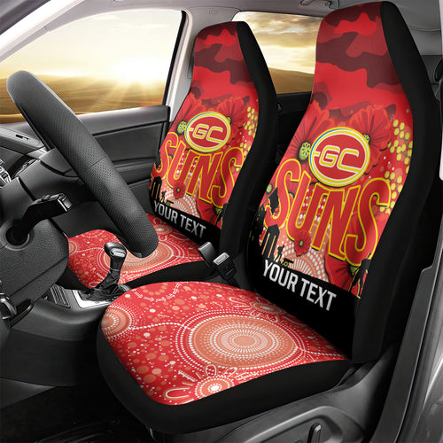 Custom Suns Football ANZAC Car Seat Cover Gallipoli Camouflage With Poppies