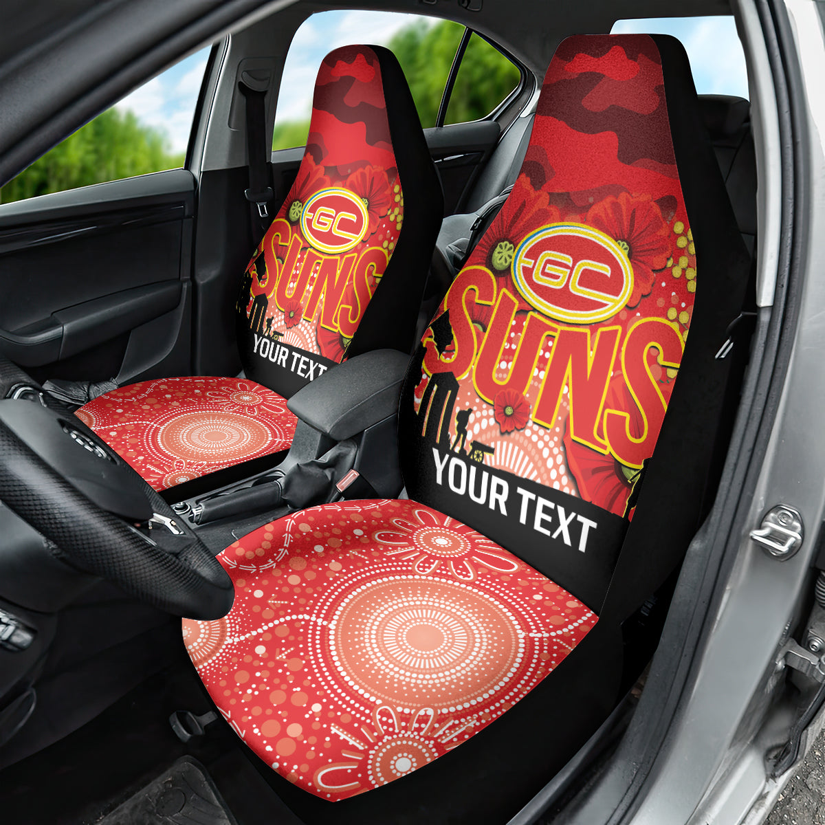 Custom Suns Football ANZAC Car Seat Cover Gallipoli Camouflage With Poppies