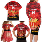 Custom Suns Football ANZAC Family Matching Long Sleeve Bodycon Dress and Hawaiian Shirt Gallipoli Camouflage With Poppies