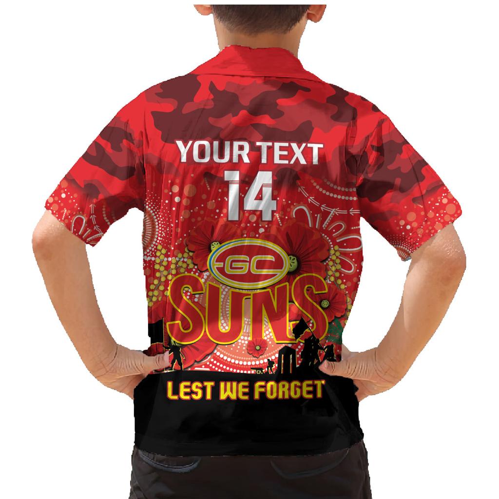 Custom Suns Football ANZAC Family Matching Mermaid Dress and Hawaiian Shirt Gallipoli Camouflage With Poppies