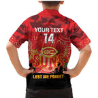 Custom Suns Football ANZAC Family Matching Mermaid Dress and Hawaiian Shirt Gallipoli Camouflage With Poppies