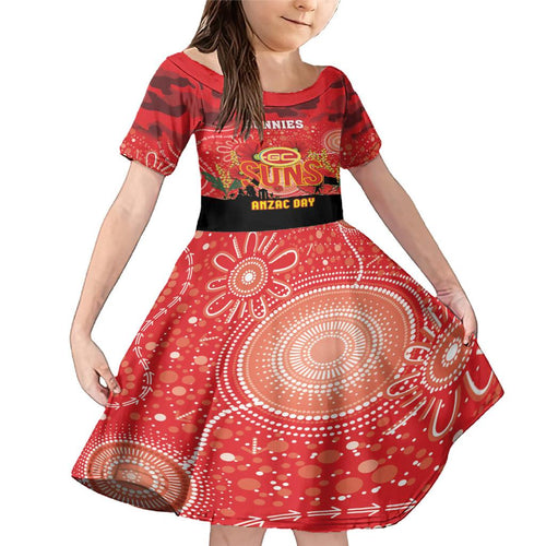 Custom Suns Football ANZAC Family Matching Mermaid Dress and Hawaiian Shirt Gallipoli Camouflage With Poppies