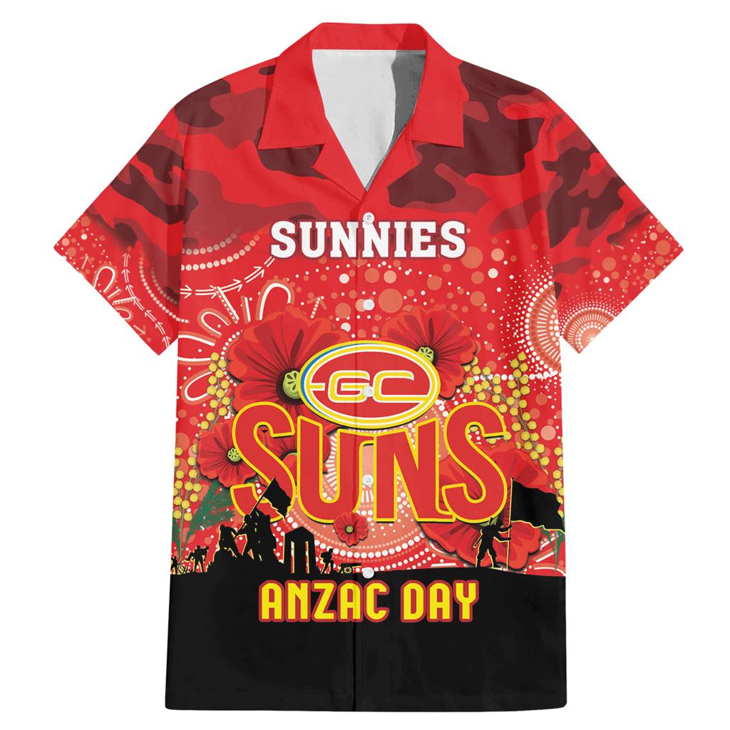 Custom Suns Football ANZAC Family Matching Mermaid Dress and Hawaiian Shirt Gallipoli Camouflage With Poppies