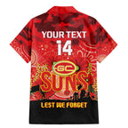 Custom Suns Football ANZAC Family Matching Mermaid Dress and Hawaiian Shirt Gallipoli Camouflage With Poppies