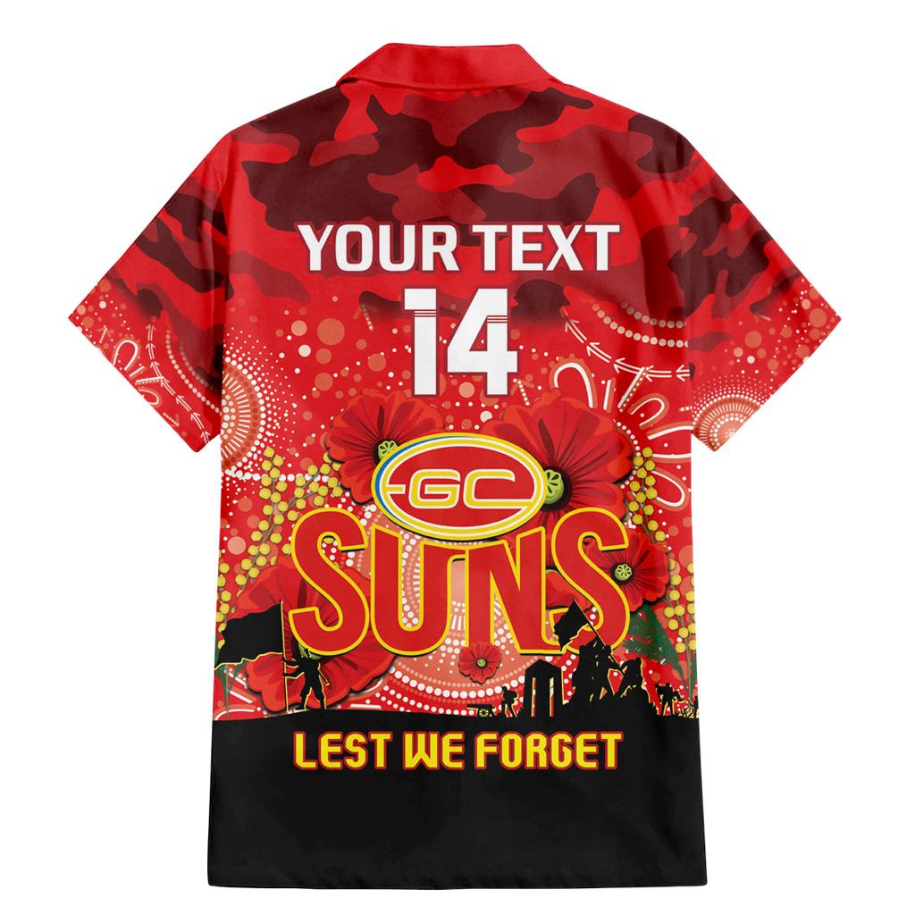 Custom Suns Football ANZAC Family Matching Mermaid Dress and Hawaiian Shirt Gallipoli Camouflage With Poppies