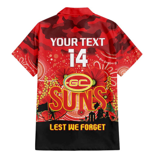 Custom Suns Football ANZAC Family Matching Mermaid Dress and Hawaiian Shirt Gallipoli Camouflage With Poppies