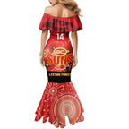 Custom Suns Football ANZAC Family Matching Mermaid Dress and Hawaiian Shirt Gallipoli Camouflage With Poppies