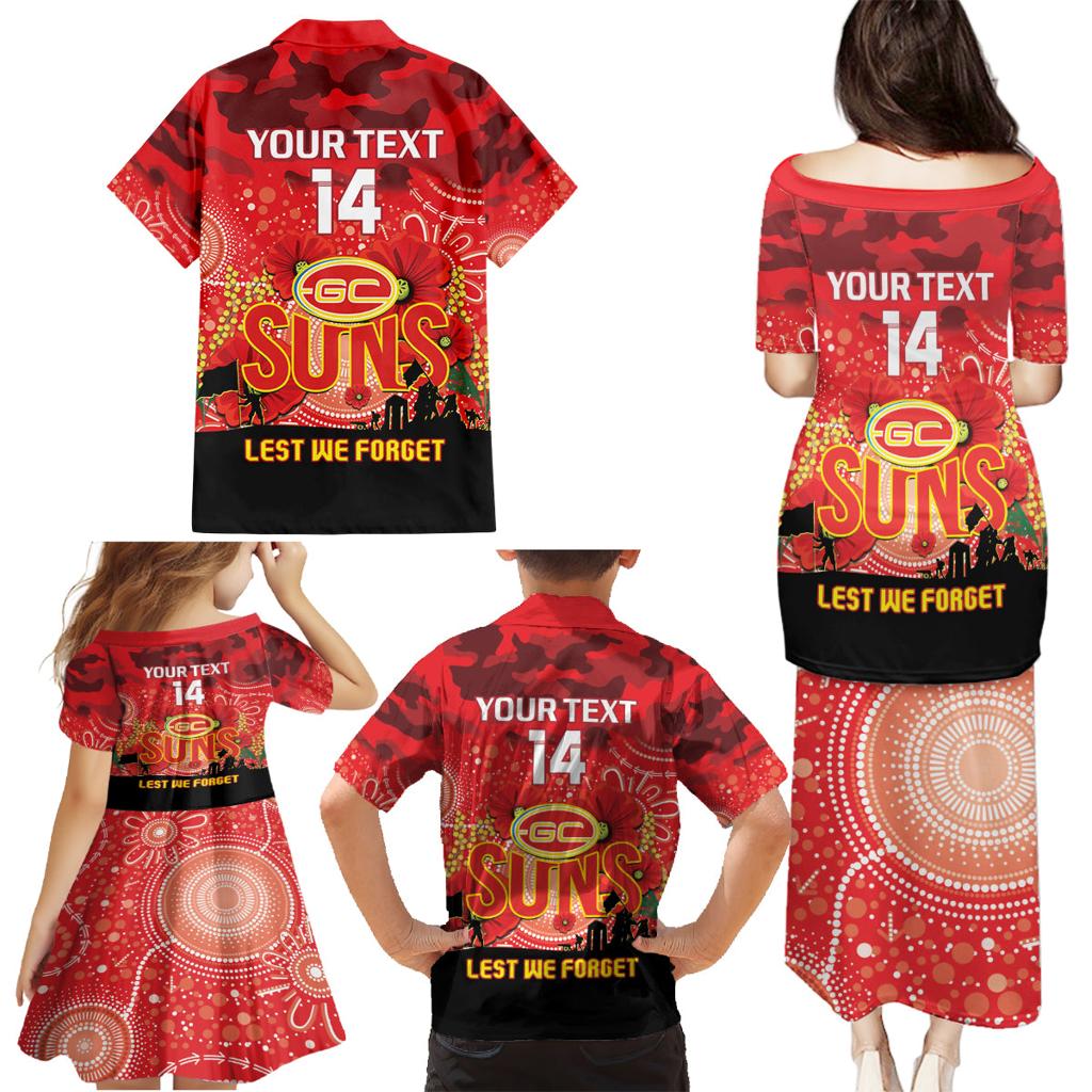 Custom Suns Football ANZAC Family Matching Puletasi and Hawaiian Shirt Gallipoli Camouflage With Poppies