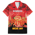 Custom Suns Football ANZAC Family Matching Puletasi and Hawaiian Shirt Gallipoli Camouflage With Poppies