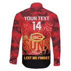 Custom Suns Football ANZAC Family Matching Puletasi and Hawaiian Shirt Gallipoli Camouflage With Poppies