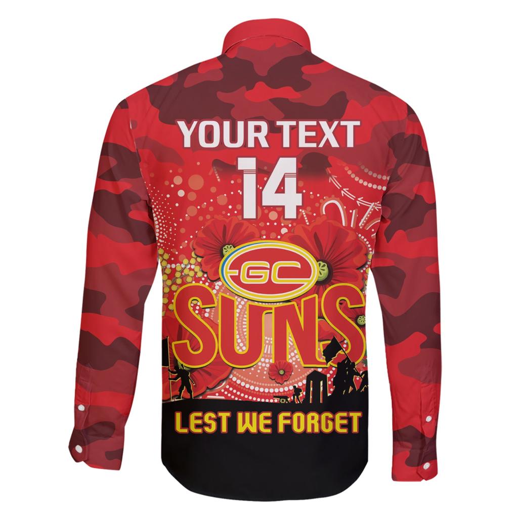 Custom Suns Football ANZAC Family Matching Short Sleeve Bodycon Dress and Hawaiian Shirt Gallipoli Camouflage With Poppies