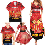 Custom Suns Football ANZAC Family Matching Summer Maxi Dress and Hawaiian Shirt Gallipoli Camouflage With Poppies