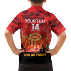 Custom Suns Football ANZAC Family Matching Summer Maxi Dress and Hawaiian Shirt Gallipoli Camouflage With Poppies