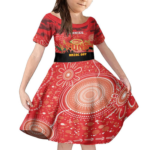 Custom Suns Football ANZAC Family Matching Summer Maxi Dress and Hawaiian Shirt Gallipoli Camouflage With Poppies