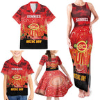 Custom Suns Football ANZAC Family Matching Tank Maxi Dress and Hawaiian Shirt Gallipoli Camouflage With Poppies