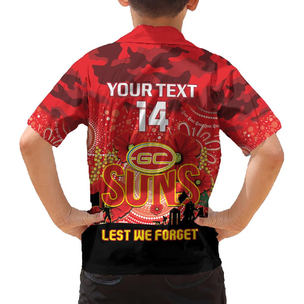 Custom Suns Football ANZAC Family Matching Tank Maxi Dress and Hawaiian Shirt Gallipoli Camouflage With Poppies
