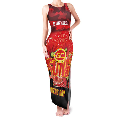 Custom Suns Football ANZAC Family Matching Tank Maxi Dress and Hawaiian Shirt Gallipoli Camouflage With Poppies