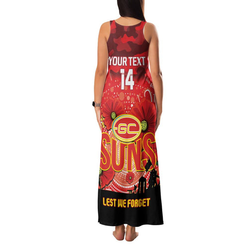 Custom Suns Football ANZAC Family Matching Tank Maxi Dress and Hawaiian Shirt Gallipoli Camouflage With Poppies