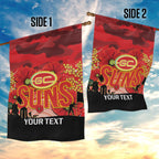 Custom Suns Football ANZAC Garden Flag Gallipoli Camouflage With Poppies