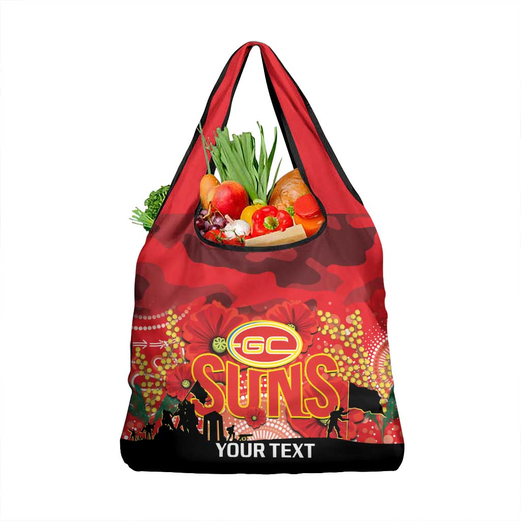 Custom Suns Football ANZAC Grocery Bag Gallipoli Camouflage With Poppies