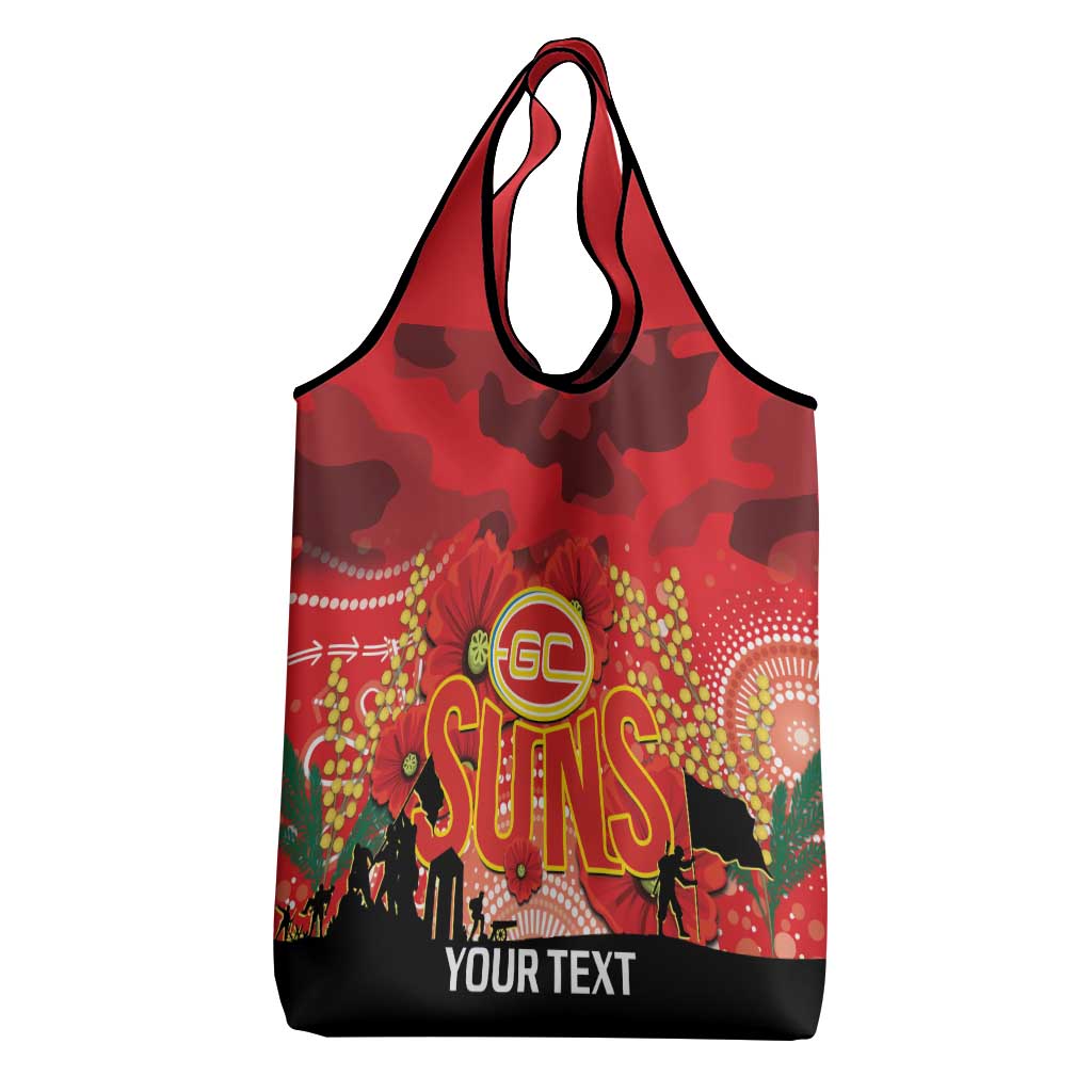 Custom Suns Football ANZAC Grocery Bag Gallipoli Camouflage With Poppies