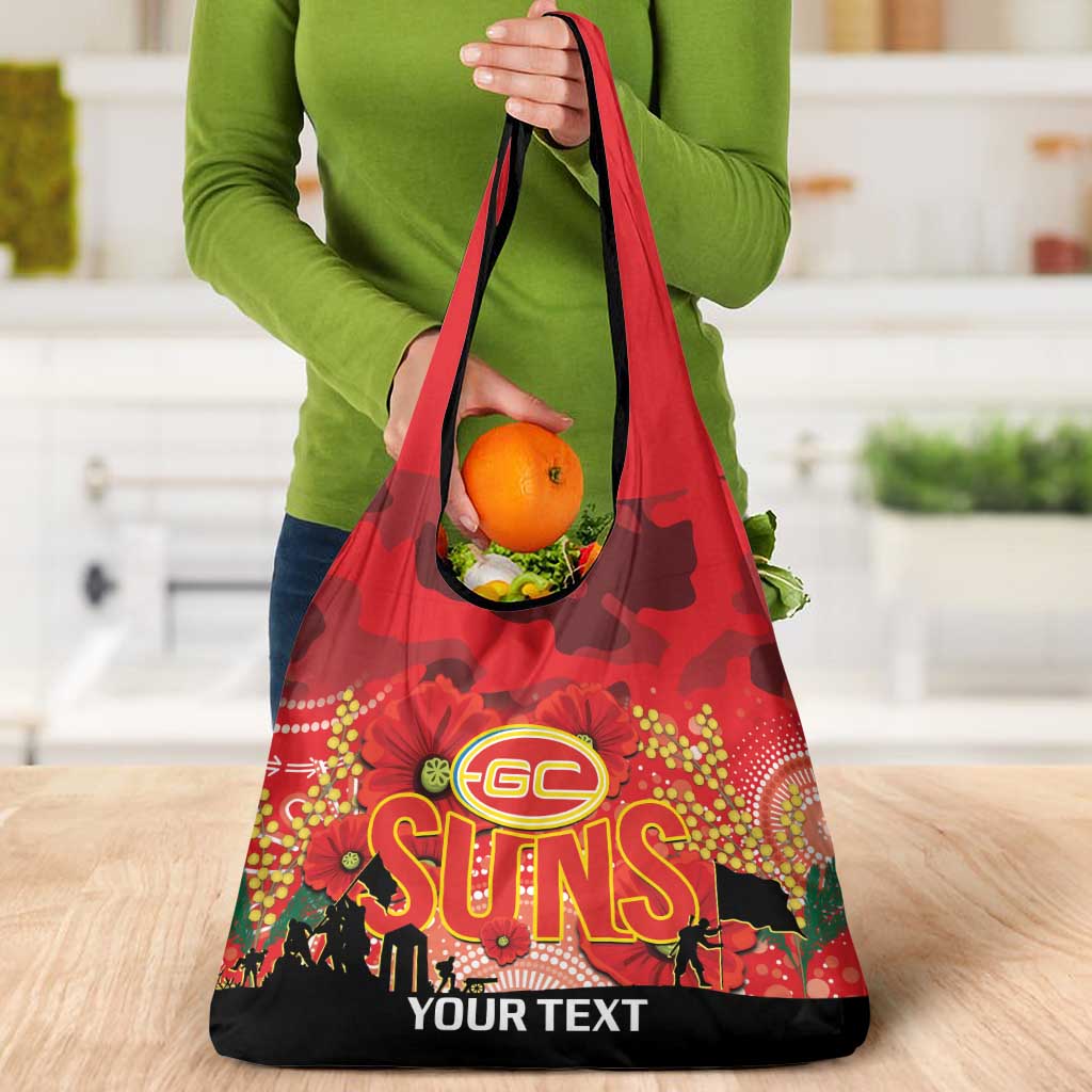 Custom Suns Football ANZAC Grocery Bag Gallipoli Camouflage With Poppies