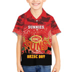 Custom Suns Football ANZAC Hawaiian Shirt Gallipoli Camouflage With Poppies