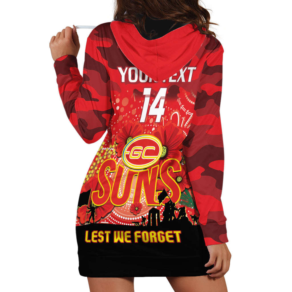 Custom Suns Football ANZAC Hoodie Dress Gallipoli Camouflage With Poppies