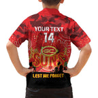 Custom Suns Football ANZAC Kid Hawaiian Shirt Gallipoli Camouflage With Poppies