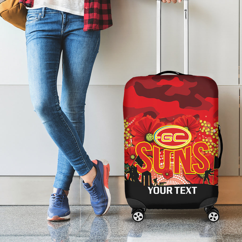 Custom Suns Football ANZAC Luggage Cover Gallipoli Camouflage With Poppies