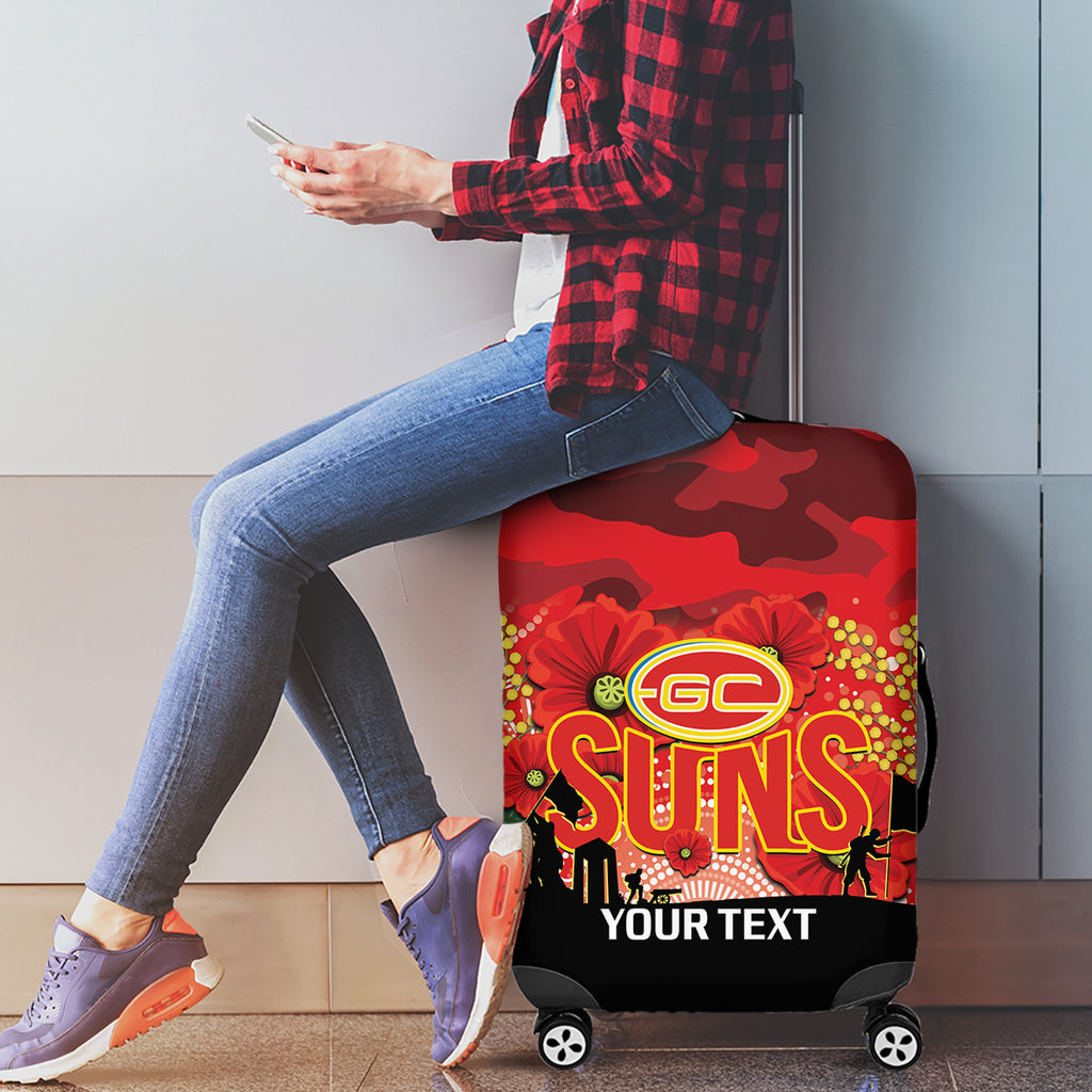 Custom Suns Football ANZAC Luggage Cover Gallipoli Camouflage With Poppies
