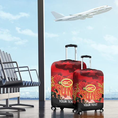 Custom Suns Football ANZAC Luggage Cover Gallipoli Camouflage With Poppies