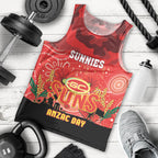 Custom Suns Football ANZAC Men Tank Top Gallipoli Camouflage With Poppies