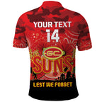 Custom Suns Football ANZAC Polo Shirt Gallipoli Camouflage With Poppies