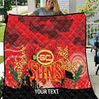 Custom Suns Football ANZAC Quilt Gallipoli Camouflage With Poppies