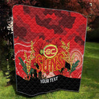 Custom Suns Football ANZAC Quilt Gallipoli Camouflage With Poppies