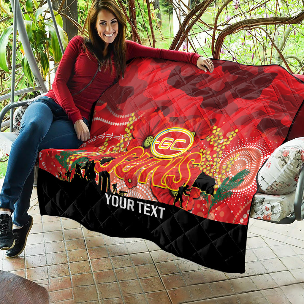 Custom Suns Football ANZAC Quilt Gallipoli Camouflage With Poppies
