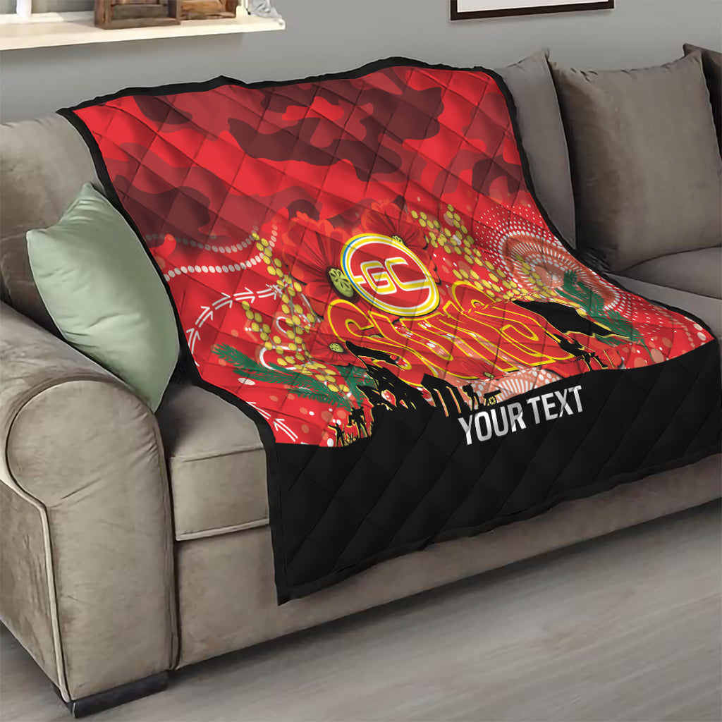 Custom Suns Football ANZAC Quilt Gallipoli Camouflage With Poppies
