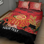 Custom Suns Football ANZAC Quilt Bed Set Gallipoli Camouflage With Poppies