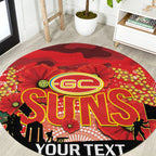 Custom Suns Football ANZAC Round Carpet Gallipoli Camouflage With Poppies