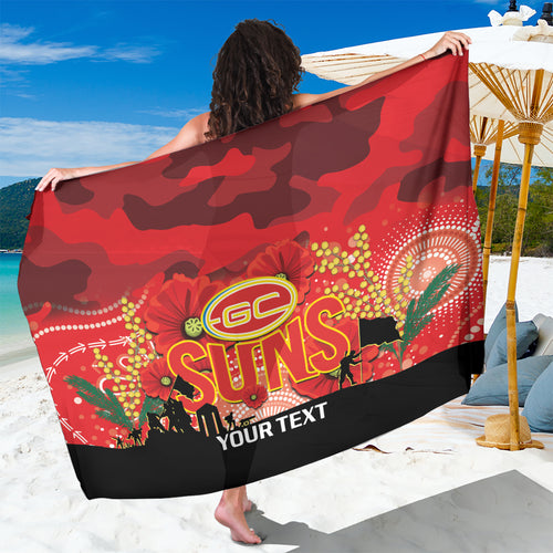 Custom Suns Football ANZAC Sarong Gallipoli Camouflage With Poppies
