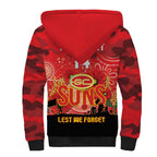 Custom Suns Football ANZAC Sherpa Hoodie Gallipoli Camouflage With Poppies