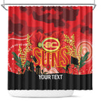 Custom Suns Football ANZAC Shower Curtain Gallipoli Camouflage With Poppies