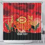Custom Suns Football ANZAC Shower Curtain Gallipoli Camouflage With Poppies