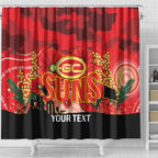 Custom Suns Football ANZAC Shower Curtain Gallipoli Camouflage With Poppies