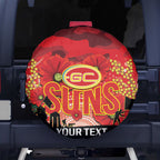 Custom Suns Football ANZAC Spare Tire Cover Gallipoli Camouflage With Poppies