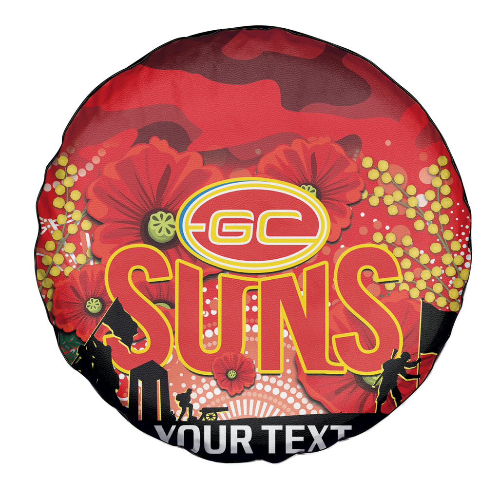Custom Suns Football ANZAC Spare Tire Cover Gallipoli Camouflage With Poppies