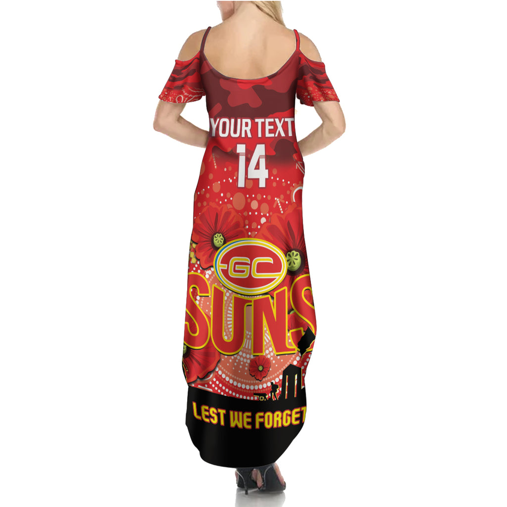 Custom Suns Football ANZAC Summer Maxi Dress Gallipoli Camouflage With Poppies