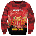 Custom Suns Football ANZAC Sweatshirt Gallipoli Camouflage With Poppies