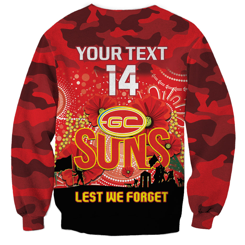 Custom Suns Football ANZAC Sweatshirt Gallipoli Camouflage With Poppies